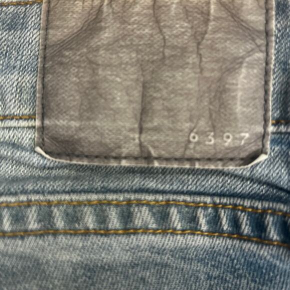 6397 Loose Skinny Designer Jeans/Denim, Blue Distressed. Sz 26 Waist MADE IN USA - Picture 3 of 5